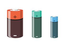 Three different types of batteries are shown vector