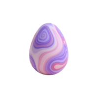 Abstract Easter Egg with Swirling Purple and Pink Patterns on Display png