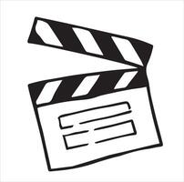 Illustration of a clapperboard in doodle style vector