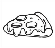 a piece of pizza. illustration in doodle style vector