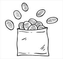 a pack of chips. illustration in doodle style vector