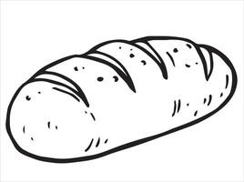 Doodle style illustration of a loaf of bread vector