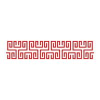 Red antique border line element, Chinese border frame vector
