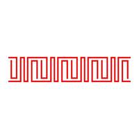 Red antique border line, Chinese border frame element vector