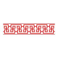 Red antique border line, Chinese border frame design vector