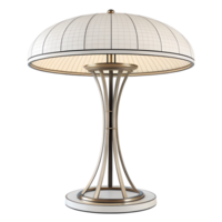 3d render, A modern table lamp with a dome-shaped white shade featuring a grid pattern png