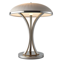 3d render, A modern table lamp with a dome-shaped shade and a metallic base png