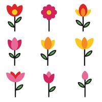 et of flat icons of flower. design for business and stock. vector
