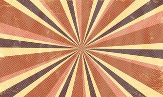 Desaturated Retro Sunburst Wallpaper Washed Out Halftone Texture Abstract Background vector