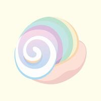 A colorful spiral of candy in a shell vector