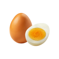 Fresh boiled egg with slice isolated on transparent background png