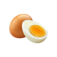 Boiled egg with slice isolated on transparent background png
