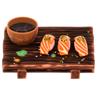 3d render sushi platter with transparent background png