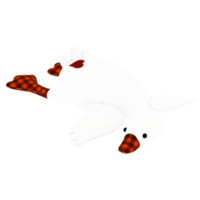 3d render goose plush toy with transparent background png