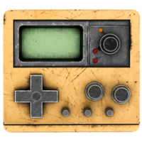 3d render retro handheld console with transparent background png