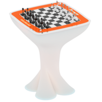 3d render chess table with transparent background png