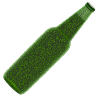 3d render green beer bottle with transparent background png