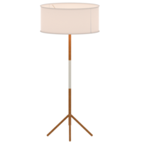 3d render floor lamp wooden tripod with transparent background png