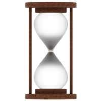 3d render hourglass wooden frame with transparent background png