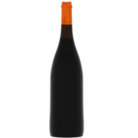Black wine bottle with transparent background png