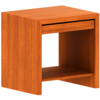 3d render wooden bedside table with transparent background png