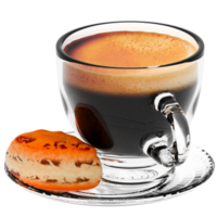 3d render espresso cup biscuit with transparent background png