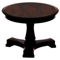 3d render table wooden round classic with transparent background png