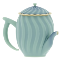 3d render teapot ceramic lid swirl with transparent background png