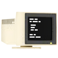 3d render retro computer monitor with transparent background png