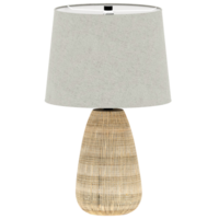 3d render rattan table lamp with transparent background png