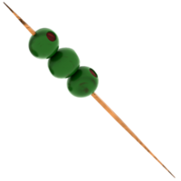3d render olive skewer with transparent background png