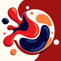 Abstract fluid art with vibrant colors and dynamic shapes creating a sense of motion vector