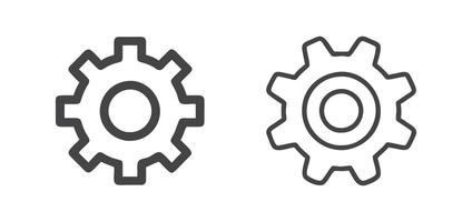 Gear icon minimalistic outline style for technology and engineering gear wheel linear icon for any purpose. vector