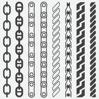 Chain Set Design on White Background. Chain Link Grey. vector