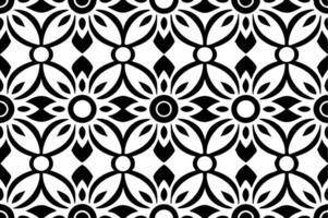 Geometric abstract floral pattern black and white illustration. Seamless black and white geometric pattern. vector