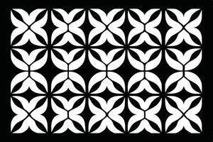 Abstract geometric seamless floral pattern. Black and white texture. vector