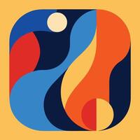 Abstract geometric unique design illustration. Vibrant Abstract Geometric Design with Bold Color Accents. vector