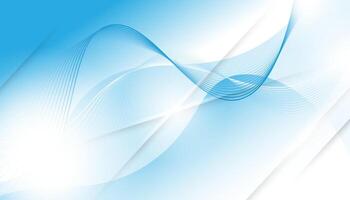 Abstract blue background with lines and waves vector