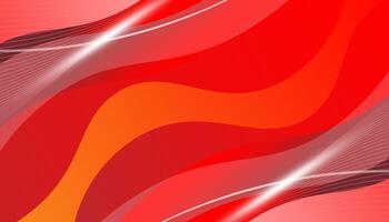 Abstract Red Wave Background Design with geometric shapes vector