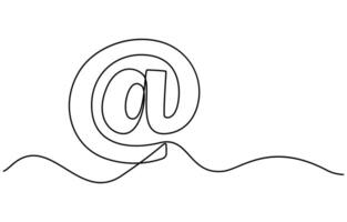 at symbol one line vector