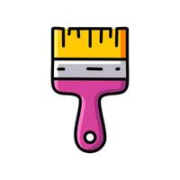 Paint brush icon in flat style isolated on white background illustration. vector