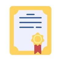Certificate or diploma flat icon for apps and websites illustration vector