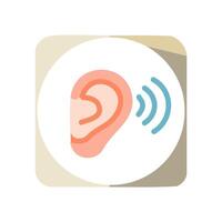 Ear icon isolated on white background for your web and mobile app design, Ear logo. vector