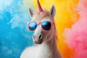 Funny Unicorn with Sunglasses for Creative and Whimsical Designs photo
