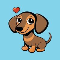 Adorable Dachshund with a Heart to Share vector