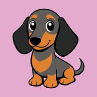 Playful Dachshund Sitting with a Smile vector