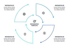 Creative concept for infographic with 4 steps, options vector