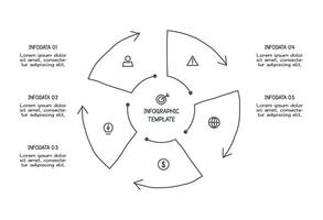 Doodle infographic elements with 5 options. template for presentation vector