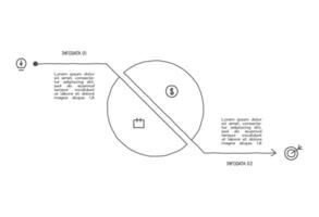 Doodle infographic elements with 2 options. business template vector