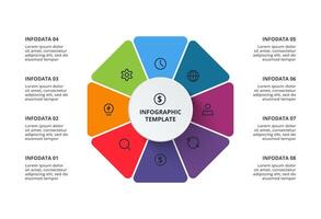 Elements of graph, diagram with 8 steps, options vector